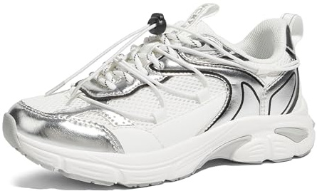 LUCKY STEP Zapatillas Deportivas Mujer con Plataforma, de Malla y Cordón Ajustable para Running, Gimnasio, Trabajo y Estilo de Vida Casual y Deportivo