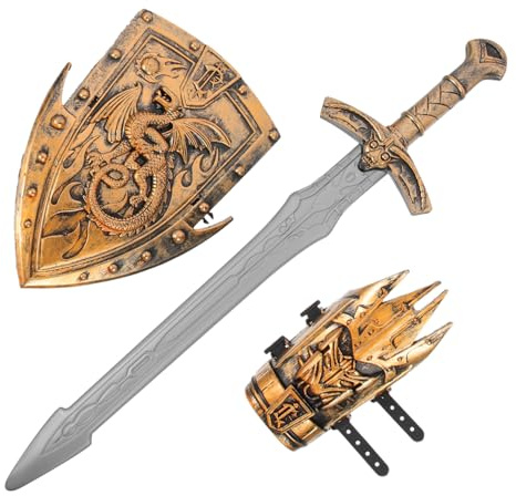 iplusmile Costume De Scène Garçon Fille avec Et Bouclier Déguisement De Combat pour Photos Et Jeu De Rôle