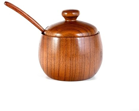 Bol en bois pour riz, soupe et salade, vaisselle en bois naturel avec design japonais, robuste et facile à nettoyer, récipient alimentaire pour cuisine et salle à manger (avec couvercle)