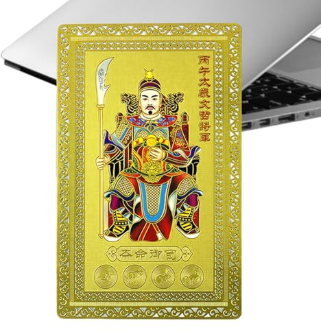 2026 Year Of Horse Nyårskort - Traditionell kinesisk Tai Sui Allmänt Brons Style Wealth Charm | Forntida figurmönster Semesterhälsningskort, Horse Token för affärsframgång Hälsa Kulturell