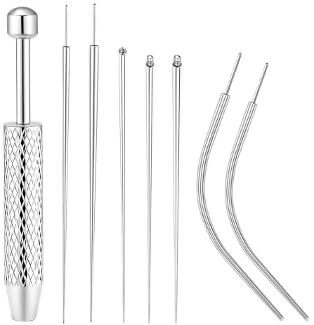 KBSICWO 8 Stück Piercing Taper Insertion, Piercing Set 16G 18G 20G, Piercings Kugel Aufdreher für Ohr Nase Lippe Bauch Zunge