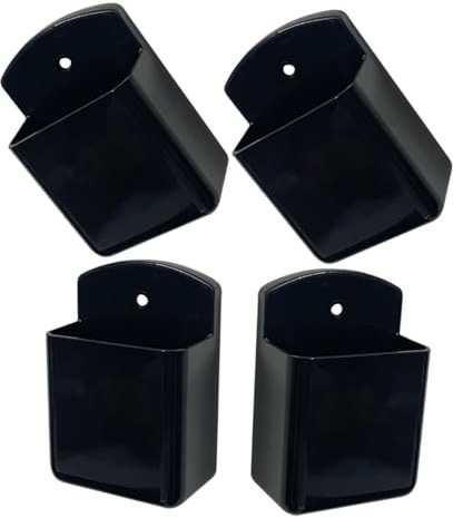 NUOBESTY Support Mural Adhésif pour Télécommande de Climatiseur 4 Pièces en Plastique Noir, Organisateur Mural sans Perçage, Boîtier de Rangement Compact pour Salon, Support de