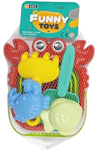 Giochi Di Sabbia - Kit Secchiello Pieghevole Pala E Attrezzi | Set 5 pezzi castelli di sabbia design animali | Giochi Giardino Campeggio Feste Asilo