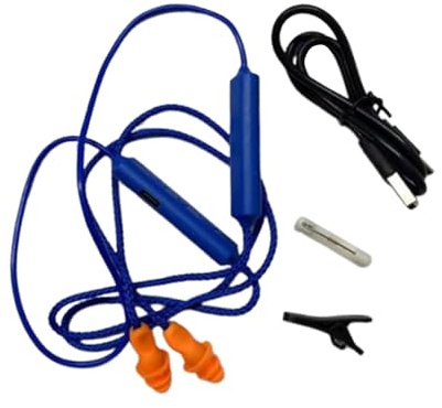 Xgdsnly Ear Plug Kopfhörer für Lärmschutz Am Arbeitsplatz in Ear Ohrhörer mit Sprachsteuerung Komfortable Ohrstecker Tiefer Bass für Industrie Außendi, Blau