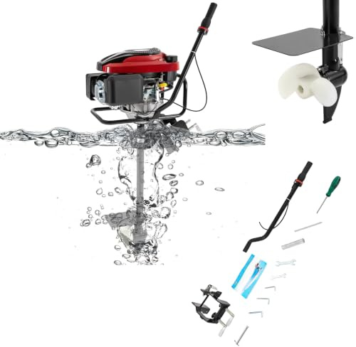 4 Takt 8 Ps Außenbordmotor Tci Zündung Benzin Bootsmotor 4500r/Min Außenborder Luftkühlung 1.3 Liter Kraftstofftank Elektromotor Benzinmotor Bootsmotor Für Schlauchboote, Fischerboote 196 Cc