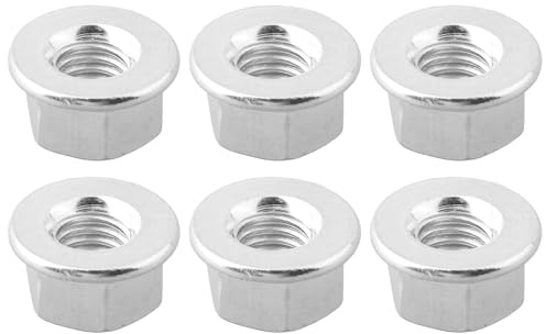 JoyousMall 6 tuercas de barra guía de repuesto para motosierra parte 503220001, accesorios de tuercas de bloqueo de brida hexagonal de metal