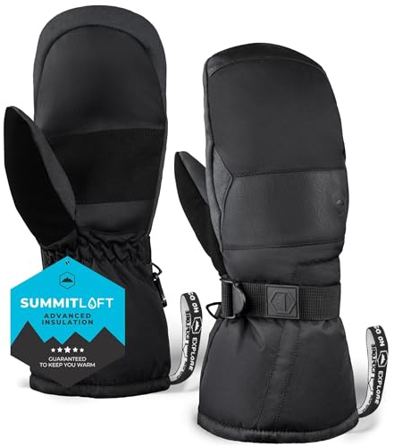 Tough Outdoors Waterproof Ski Mittens Men Women - Insulated Snowboarding Gloves Men Women - for Snow Snowboard Skiing Winter