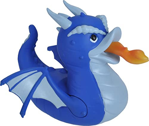 Wild Republic Rubber Duck Drachenblau, Gummiente, Badewannen-Geschenke für Kinder, Quietscheentchen, Badespielzeug für Babys, Gummiente lustig, Badeente zum Sammeln, 10 cm, 4