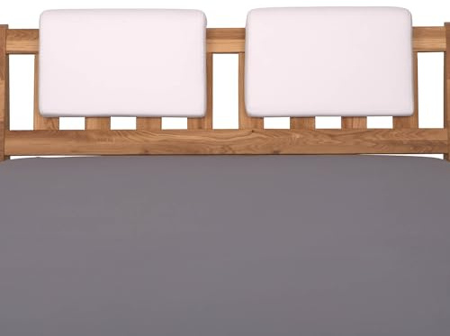 Staboos 2er Set Polsterkissen Steckkissen Bett Kopfteil, Weiss | Steckkissen zum Einhängen ohne Schrauben, pflegeleichtes Kunstleder, Rückenlehne & Lesekissen für Bett mit Kopfteil
