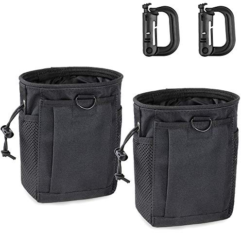 LIVANS Tactical Molle Dump Pouch, Magazine Recovery Pouch Drastring Ammo Bag Belt Utility Fanny Adjustable Military Holster Bag Outdoor for Airsoft Paintball Hunting Gear with D-Ring Grimlock