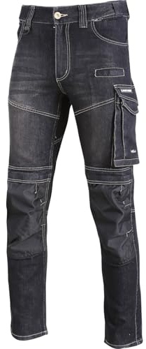 Andromeda Arbeitshose Lahti PRO L40517 Slim FIT Jeanshose Sicherheitshose Schutzhose Jeans Herrenhose Schwarze Hose Bundhose Berufshose Herren (M)
