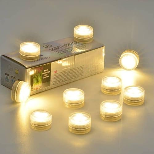 Afoosoo Christmas Lights 20pcs Flameless LED Tealights Battery Powered Halloween Pumpkin Light Waterproof Diving Decorative Candle for Vase Aquarium Wedding Party Lights (WarmWhite)