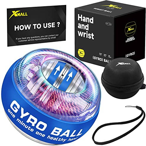 XMALL Drehmomentball, Handtrainer, Griffkrafttrainer, Unterarmstärker, Handgelenk-Power-Gyro-Ball, Handstärkungsgeräte, Handgelenkstärker, Fingertrainer, Auto-Start, Bunte Beleuchtung