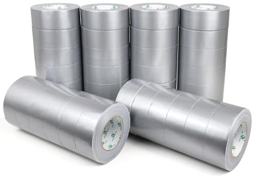 BOMEI PACK 36 Rollen Panzertape 50mmx50m - Silber Panzerband für Reparaturen, Basteln,Verwendung im Innen- und Außenbereich