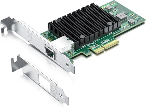 10Gtek per Intel X550-T1 10GbE PCI-E Scheda di Rete, Single Copper RJ45 Port with X550-AT2 Controller, 10Gbit PCI Express x4 LAN Adapter, Support Windows Server/Linux/ESX
