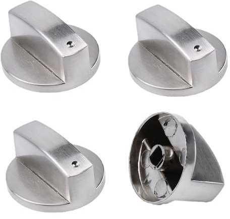Esforzarse 8 Pezzi Manopola del Gas, 6mm Copertura Pomello Accessori di Ricambio per Fornello a Gas Universale, Metallo Manopole Forni Manopole Rotanti per Fornelli e Piani Cottura(Argento)