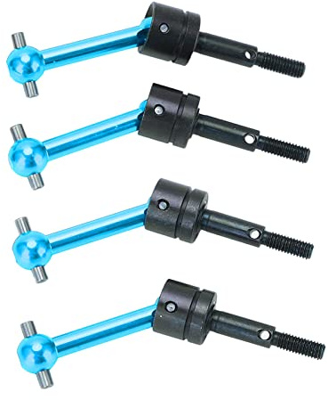 EIMSOAH Eje de Transmisión Universal de Metal de 4 Piezas, Eje de Rueda TT02, Actualizaciones de Aleación de Aluminio CVD de 70 Mm para Piezas de Actualización de Coche TT02 1/10 RC (Azul)