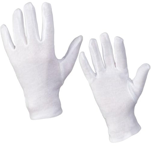 SC-Normteile Trikot-Handschuhe - Baumwollhandschuhe - (2 Paar) Größe 7 (S) - weiss - CAT 1-100% Baumwolle - SC0300