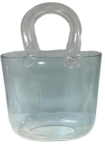Walopola Aesthetic Vase en verre avec sac à main, porte-monnaie, vase à fleurs, fait à la main, moderne, moderne, pour la décoration de la maison, fleurs et secs