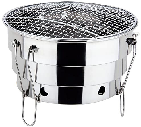 Braciere da falò – Griglia pieghevole a carbonella, in acciaio inox | Griglia da tavolo antiruggine e portatile, piano cottura da campeggio multiuso per attività all'aperto al chiuso