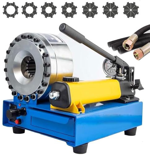 JOSBY Pinza per Tubi Idraulici Portatile, Pinza per pressa per Tubi Portatile da 35 MPA, Macchina per crimpare Tubi con 7 Set di matrici, Macchina per restringere la pressa per Tubi da 1000 KN