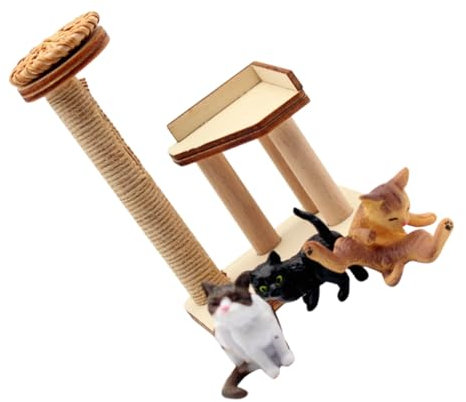 HEMOTON Miniatur-katzenbaum-Modell Für Puppenhaus Mini-möbel Ornament Kletterturm