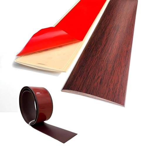 1.57/1.97 Wide Vinyl Floor Flat Divider Strip, Self Adhesive Laminate Floor Strip PVC Floor Transition Strip, Flooring Accessory Cover Strip, Threshold Repair Floor Gap(Red oak,4 * 300cm)