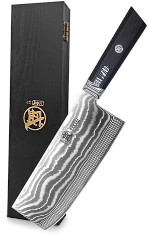 MITSUMOTO SAKARI 18 cm Nakiri Kniv, SG-Pro Damaskusstål Kockkniv