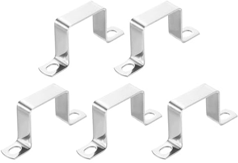 QUARKZMAN 5pz Morsetto a Sella a U, 45x45mm Fascette Stringitubo in Acciaio Inossidabile 304 Morsetti per Tubi per Porta Battente Chiusa Supporto Barra per Fissare Condutture Cavi