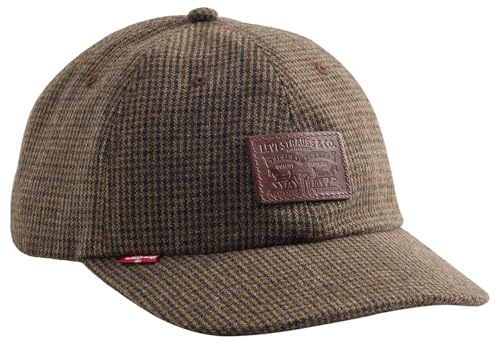 Levi's Relaxed Dad Heritage Cap Headgear, Houndstooth Cord Khaki Khaki, One Size, Houndstooth Cord Khaki Khaki, One Size Fits All