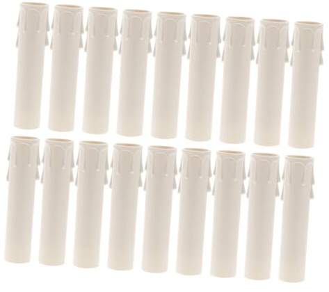 PRETYZOOM 30pcs Candelabra Base Socket Covers Plastic Candle Sleeves for Chandeliers Vintage Style Heat Protection Easy Installation for Home and Restaurant Use