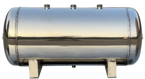 Depósito de aire de acero inoxidable con kit de montaje, duradero para sistemas de compresor de aire industriales