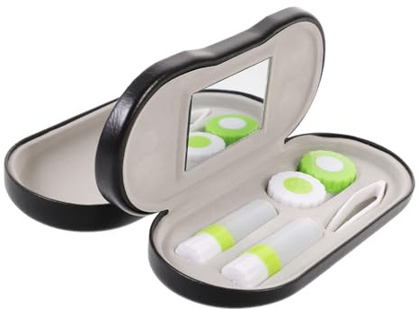 DECORNIJIA Portable Eyeglass and Lens Case with Inner Lining Durable Black Travel Kit for Standard Glasses and Accessories Scratch Resistant Storage for Home Go