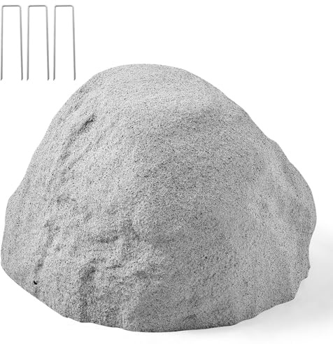 VEVOR Faux Rocher Jardin, Couverture Décorative en Roche Artificielle, Aspect Réaliste, Fausse Pierre Creuse pour Cacher Pompe de Puits, Décoration de Jardin, Paysage Extérieur, Gris, Petite Taille