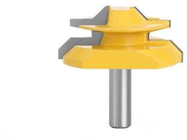 1pc 12mm 1/2 Shank Yellow 45 Degree Lock Miter Bits Glue Joint 1/2 Stock Woodworking Tenon Cutters For Wood MC03(12mm shank,70mm)