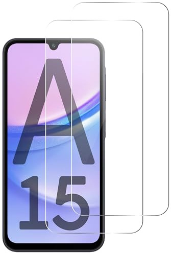 QUITECO Vetro Temperato per Samsung Galaxy A15 5G / A15 4G [2 Pezzi] Vetrino Protettivo Pellicola Protezione Schermo