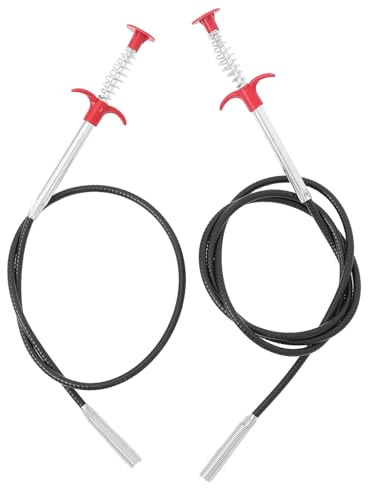 Abaodam Desatascador de Tuberías de Acero Inoxidable y PP, Pinza Flexible de 4 Garras, 2 Piezas, para Desagües y Baño, Agarre Firme de Atascos