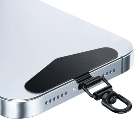 Attache-téléphone en acier rotatif à 360° (4 pièces) avec joint et patch métallique for cordon de sécurité(All Set: A+B+C+D)