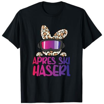 apreski Haserl, Skifahrerin Apresskiparty Leoprint T-Shirt