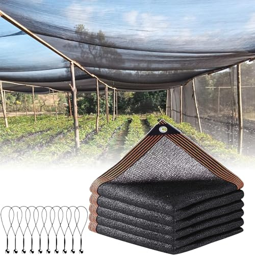 Telo ombreggiante nero da 40 x 90 m, protezione solare per esterni, per serre, giardini, terrazze, prati, aiuole e aiuole, protezione UV per piante e verdure