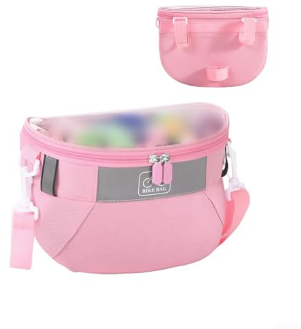 Cesta de bicicleta para niños, bolsa impermeable para manillar, correa desmontable de almacenamiento frontal para diseño semicircular, bolsa organizadora, cesta de bicicleta para accesorios de