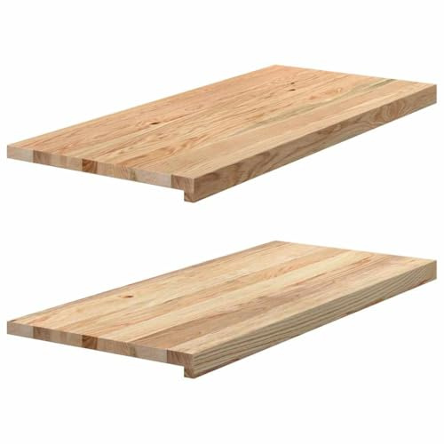 Solid Oak Window Sills, Untreated, Natural Display Ledge, 90 x 40 x 2 cm, 2 Pcs