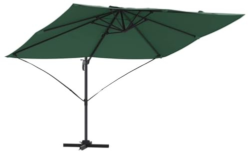Qnhdfrt Ombrellone da Giardino Decentrato 351x250 cm Alluminio Verde
