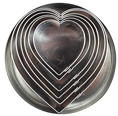 Heart Stainless Steel Cutters - 6 Pieces