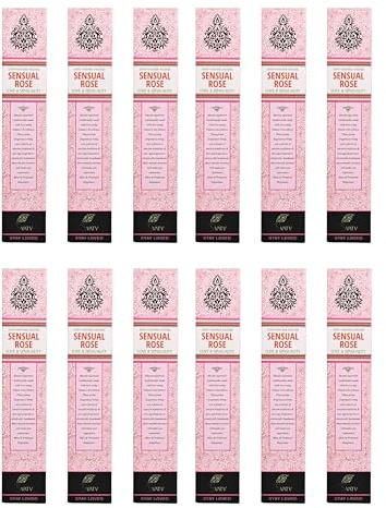 SVATV Sensual Rose: Masala Räucherstäbchen, handgerollt, hergestellt in Indien, 15 g natur