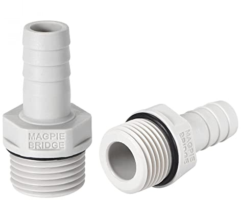 sourcing map PVC Barb Hose Fitting Connector Adapter 12mm or 15/32 Barbed x 1/2 G Male Pipe 2pcs