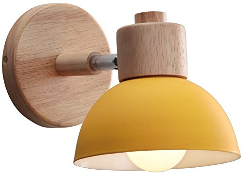 WOTTES Applique Murale Industrielle Vintage Lampe Murale Interieur Sconce Rétro Luminaire Applique Abat-jour E27 Ø15CM pour Salle à Manger Escalier Chambre Cuisine Café(1pcs Jaune)