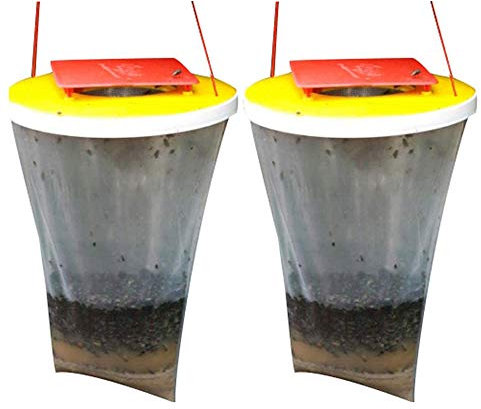 Trappola per Antimosche da Esterno, 2 Pezzi Trappola per Mosche e Vespe, Trappola per Zanzare da Giardino Esterno, per Cucin, Giardino, Casa, uccidere fino a 20.000 mosche e insetti