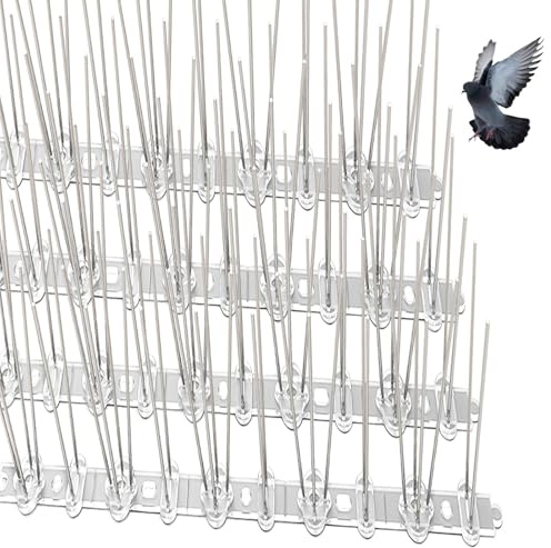4Pcs Bird Spikes, Pigeon Spikes Kit Cover 1M, Birds Control Defence Spikes, Pigeon Spikes for Gardens, Balcony Roofs and Windows