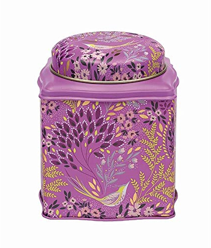 Sara Miller New Havali Pink Birds Wavy Dome Tea Caddy 105 x 105 x 110mm